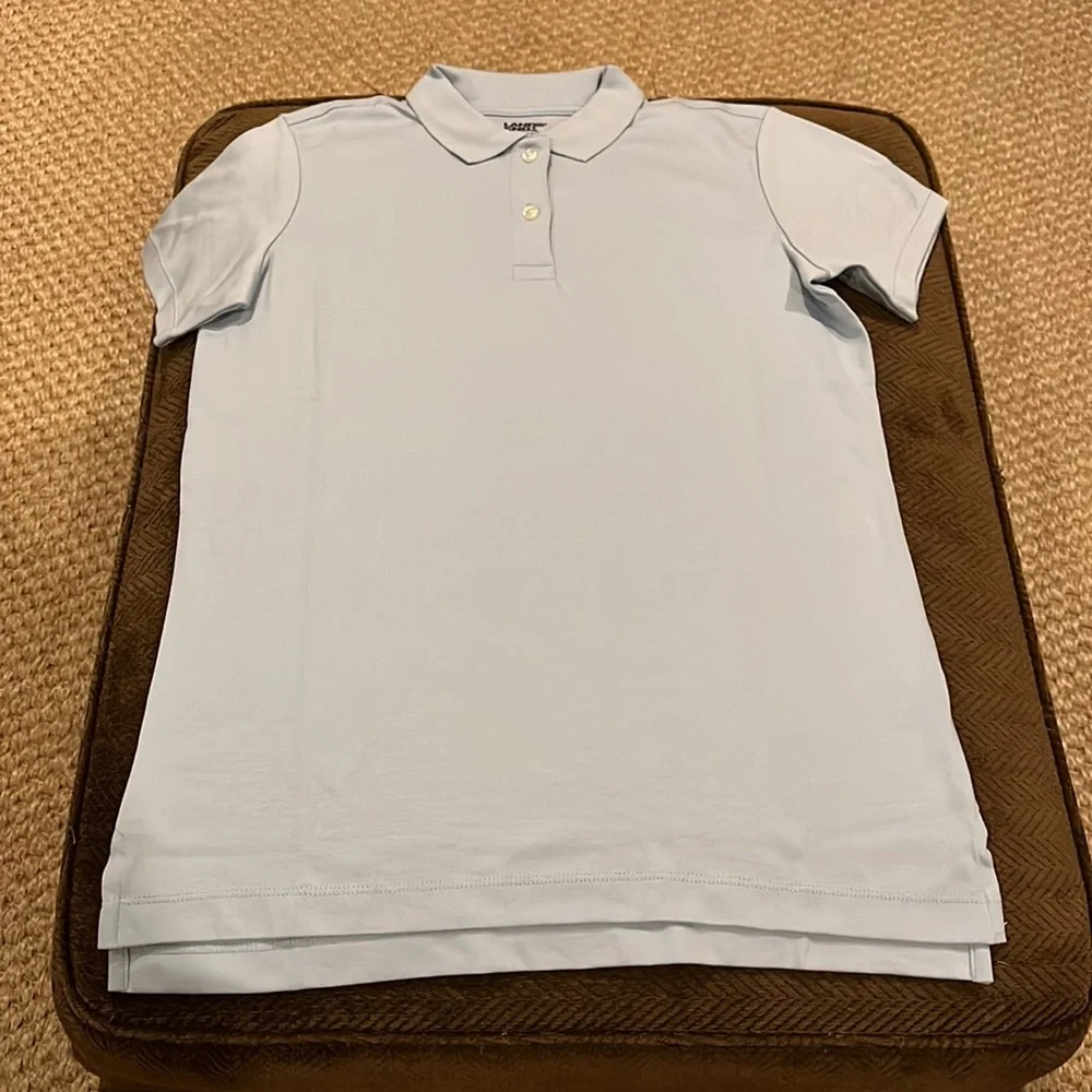 Lands' End Short Sleeve Light Blue Interlock Polo Shirt / NWOT